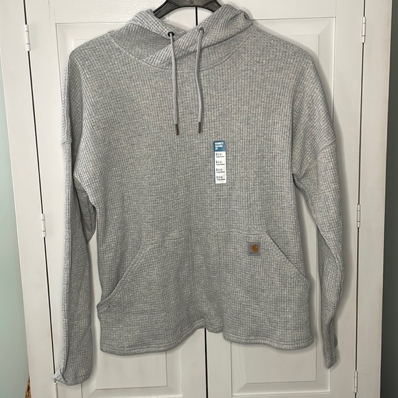 Carhartt Tops Carhartt Thermal Hoodie Relaxed Fit Heavyweight Long Sleeve Gray Large Poshmark